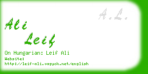 ali leif business card